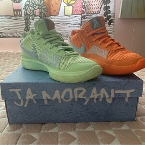 Nike Ja Morant Signature Basketball Shoes Green/Orange 8.5 size - Mismatch